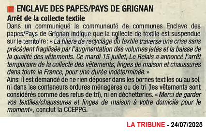 20250724 ARRET COLLECTE TEXTILES