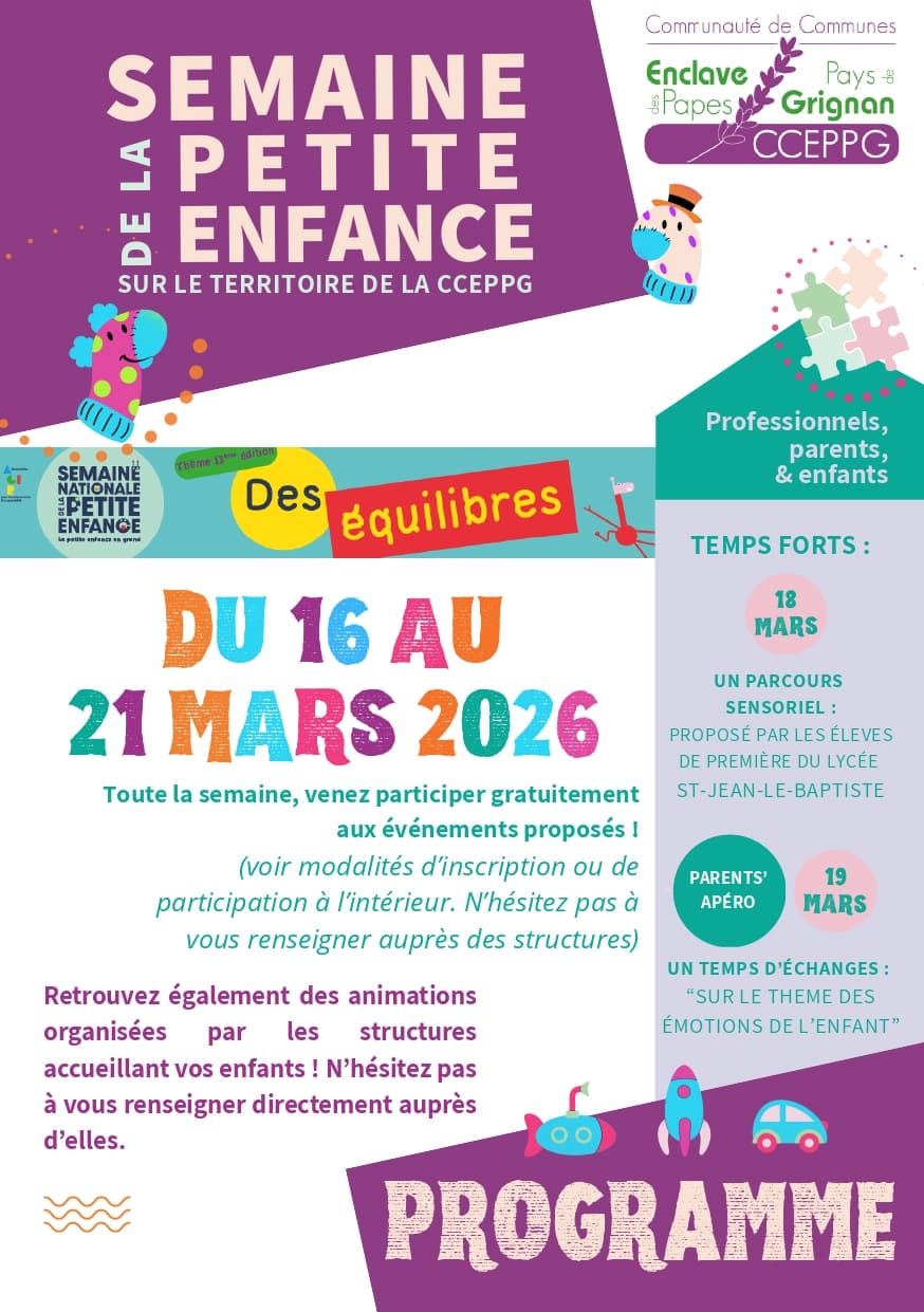 2026 PROGRAMME DE LA SEMAINE PETITE ENFANCE IMAGE 1