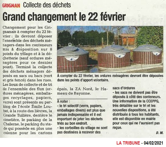 Grand changement COLLECTE