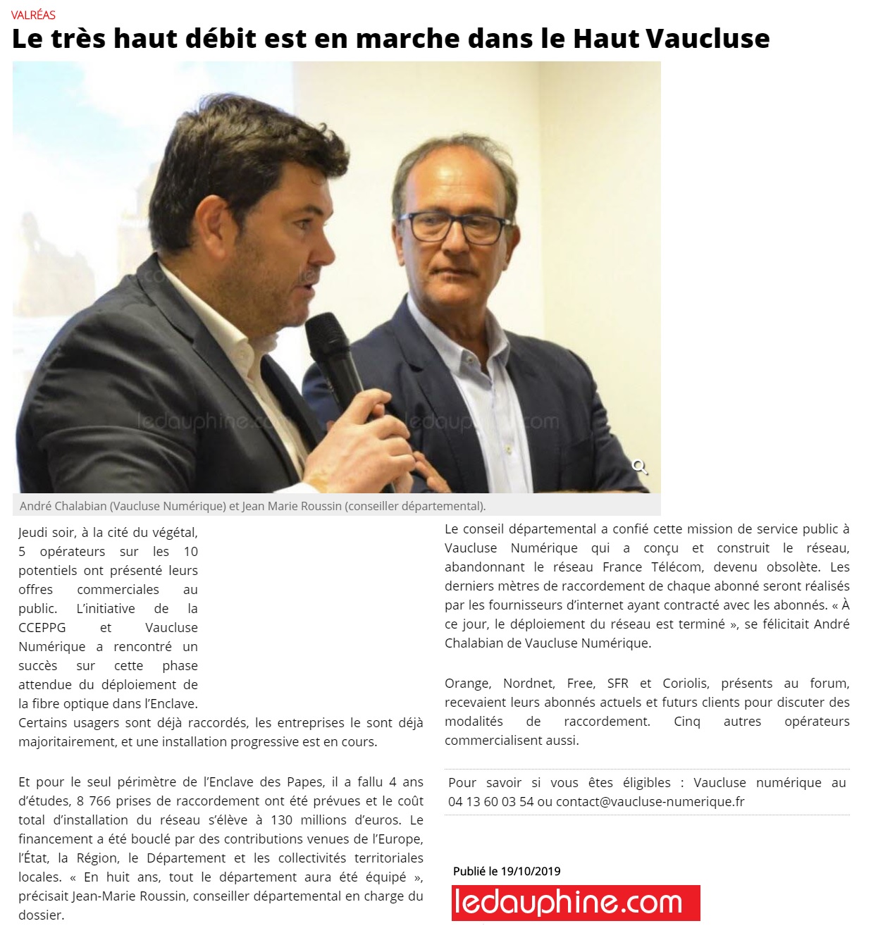 102019 le THD est en marche dans le vaucluse