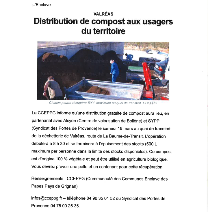 20180301 Distribution de compost aux usagers du territoire