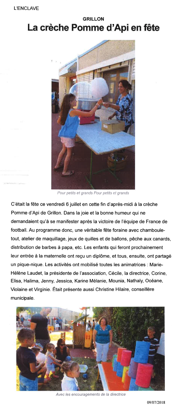 20180709 La crèche Pomme dApi en fête