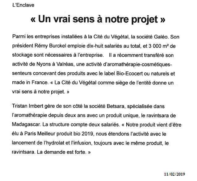 20190211 Un vrai sens à notre projet