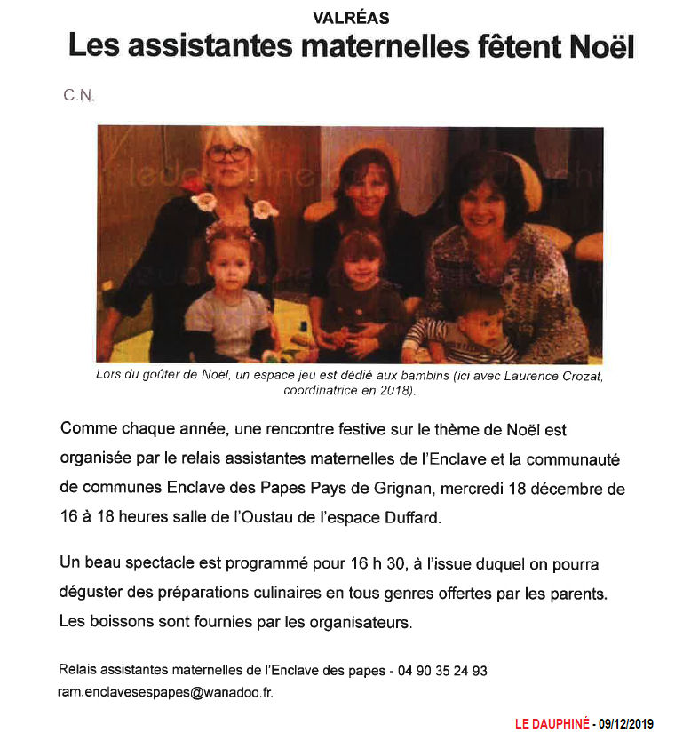 20191209 Les assitantes mat fêtent noël