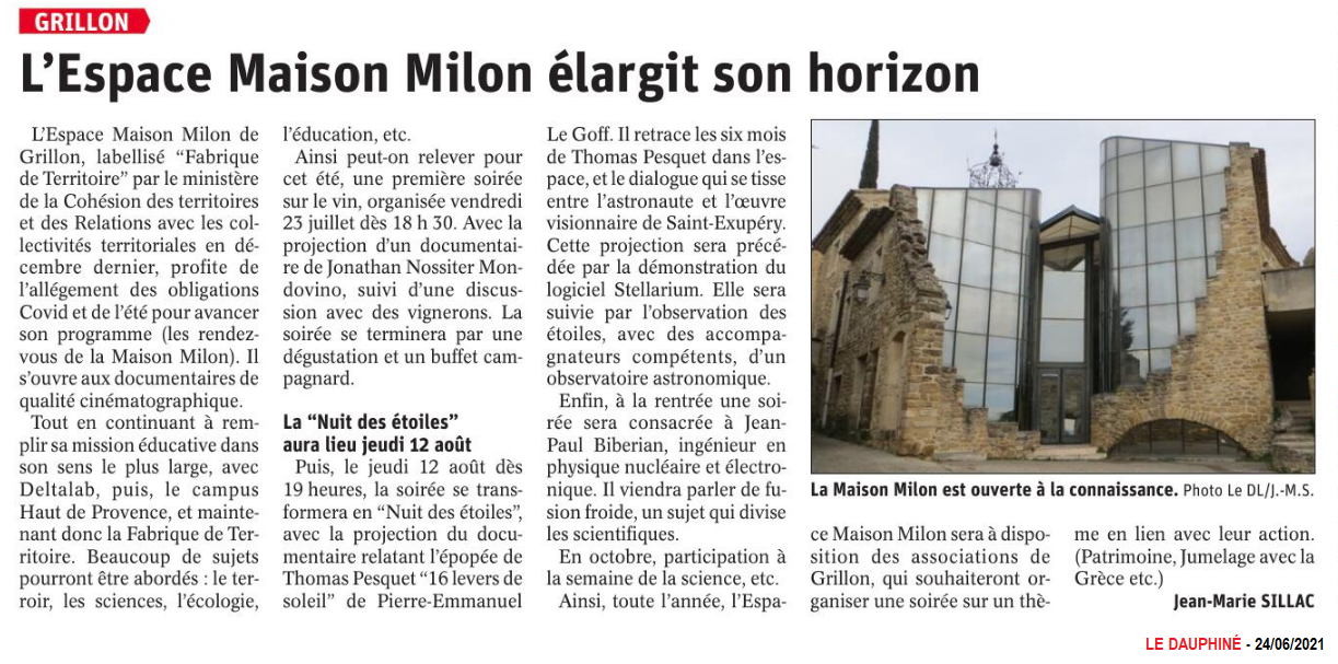 24062021 Lespace milon élargit son horizon