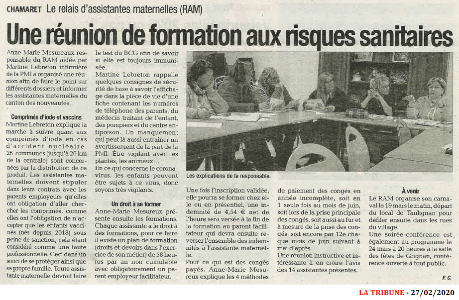 27022020 UNE REUNION DE FORMATION AUX RISQUES SANITAIRES