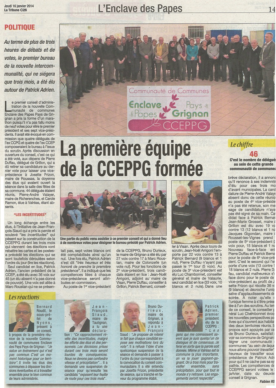 O 16012014 1ère eqp CCEPPG formée