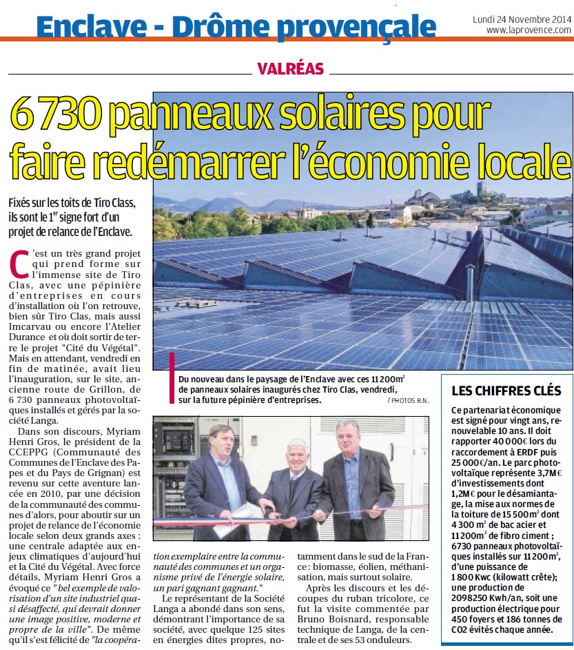 O 24112014 6730 PANNEAUX SOLAIRES POUR 2CO LOCALE